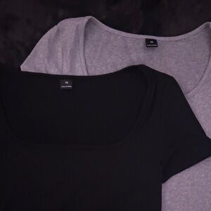 SHEIN Black Square Neck Top